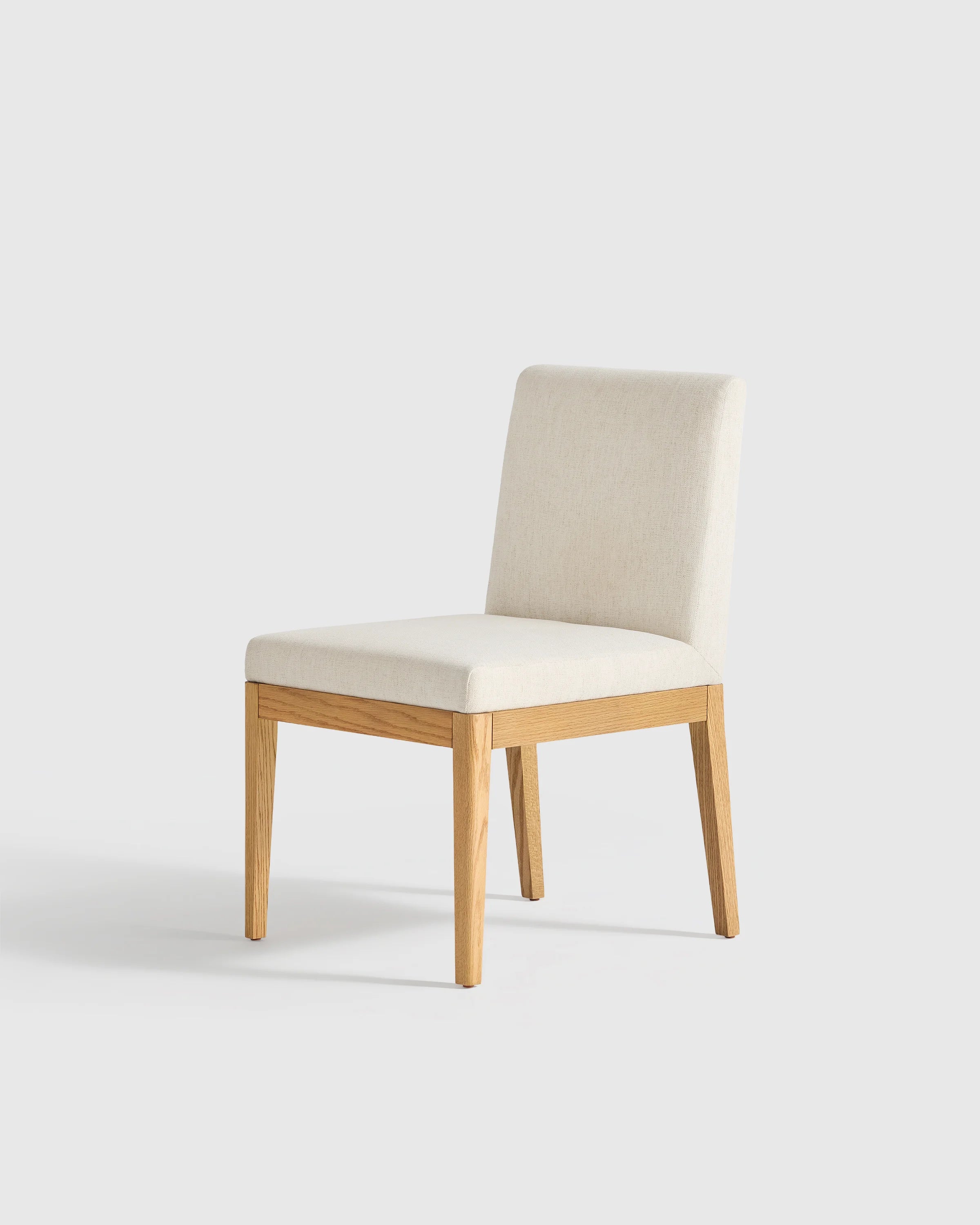 Performance Fabric Dining Chair with Solid Oak Legs (Set of 2) - One Size / Snow/Natural Secondary image