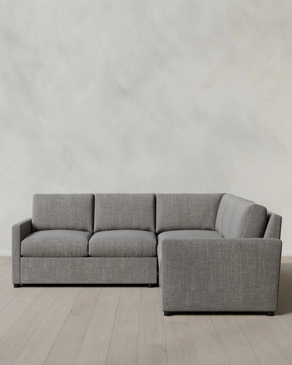 Brennan L Sectional in Performance Chenille Linen Blend - 99x99 / Snow