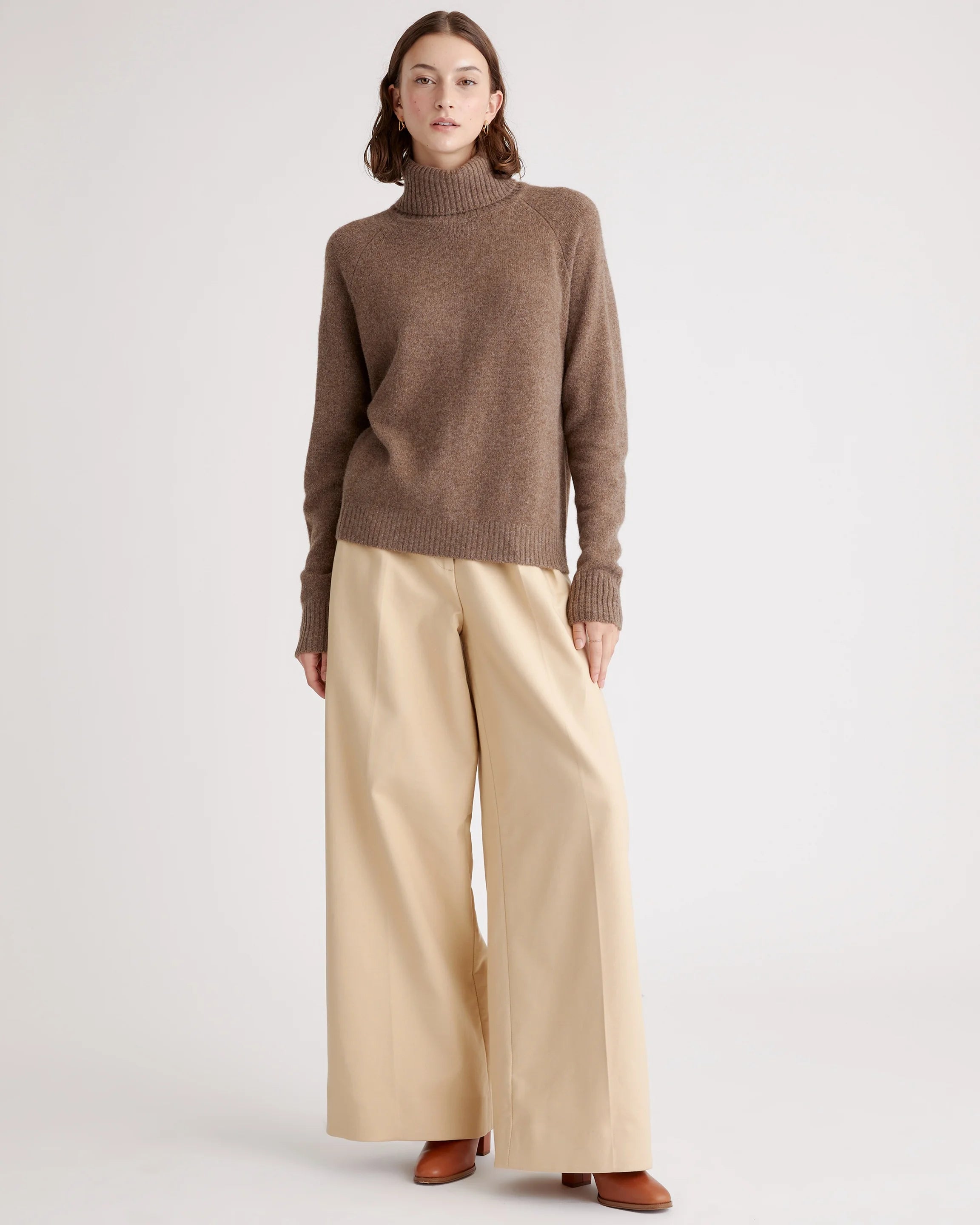100% Yak Wool Turtleneck Sweater - XS / Heather Brown Secondary image