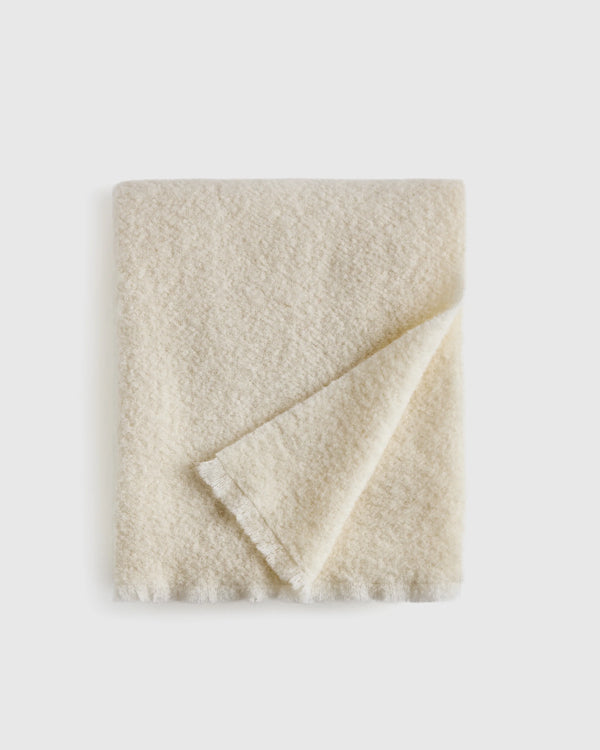 Alpaca Boucle Throw - 50x70 / Ivory