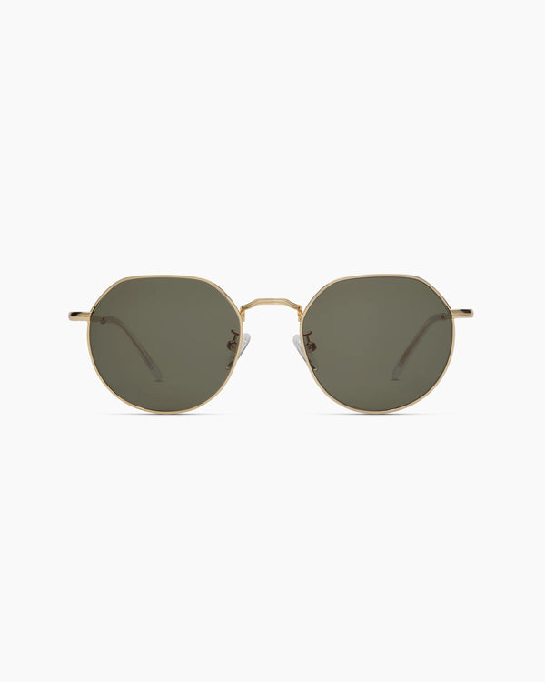 Maui Polarized Stainless Steel Sunglasses - One Size / Gold with Green lens