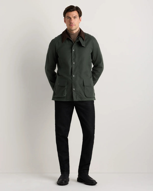 Organic Waxed Cotton Barn Jacket - S / Rustic Olive
