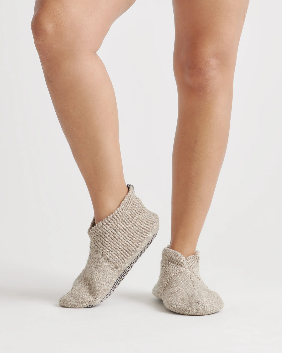 Fleece Lined Gripper Slippers (2-Pack) - S / Grey/Natural Main image