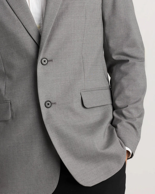 Stretch Wool Blazer - S / Grey Melange