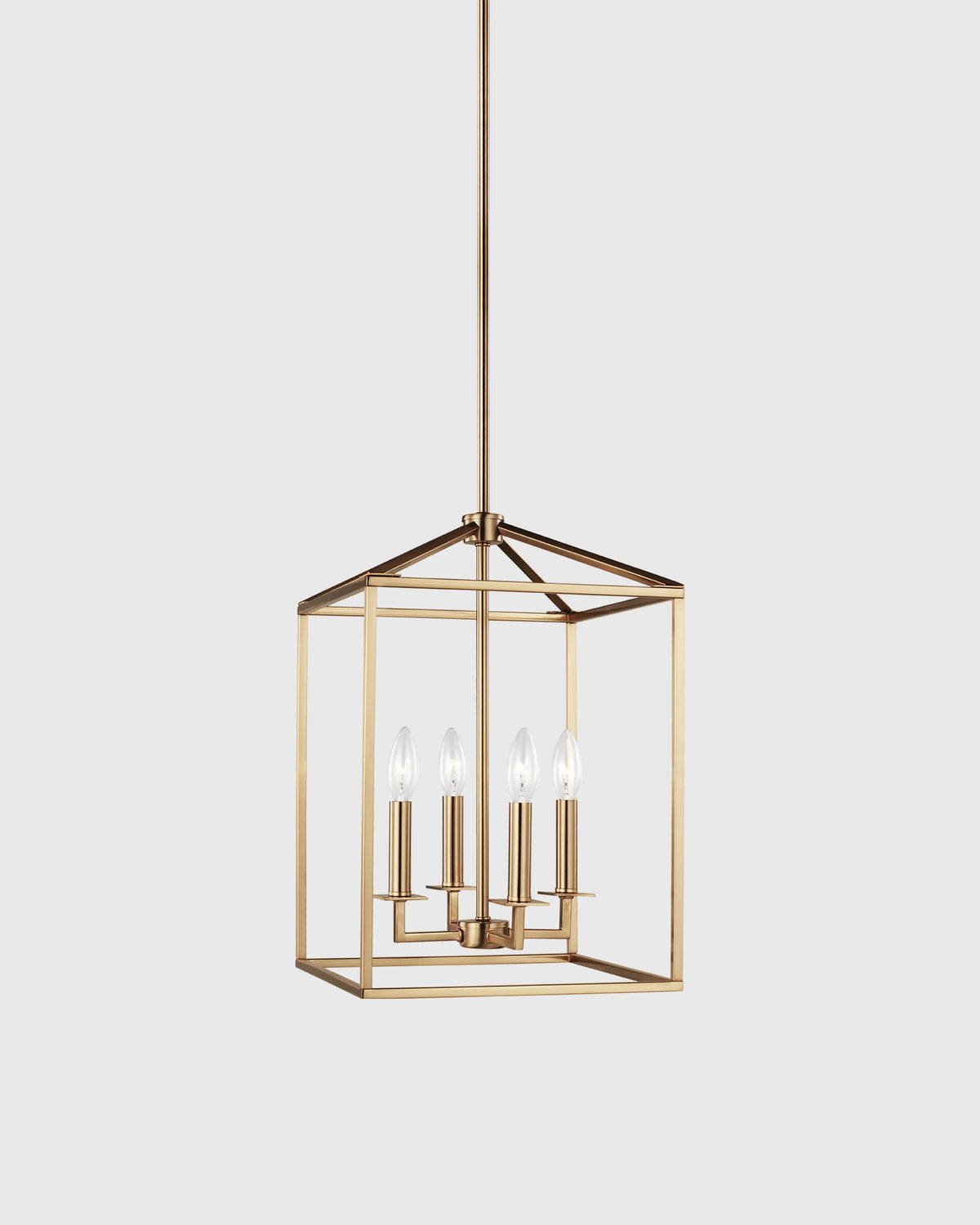 Steel Lantern Pendant Light - Small / Brass Main image