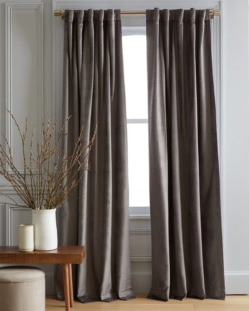 Luster Velvet Curtain - Single Panel - 48x84 / Champagne