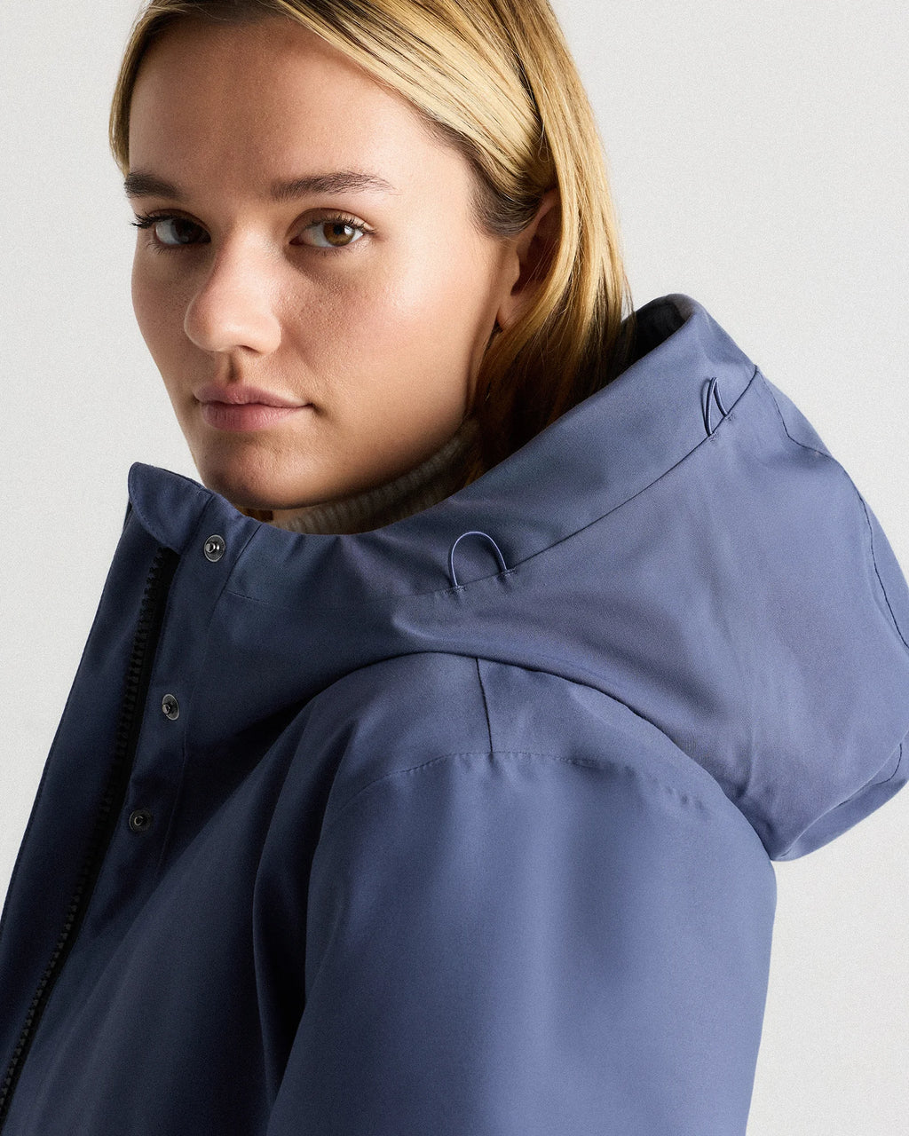 Responsible Down Hooded Long Parka - XS / Storm Blue