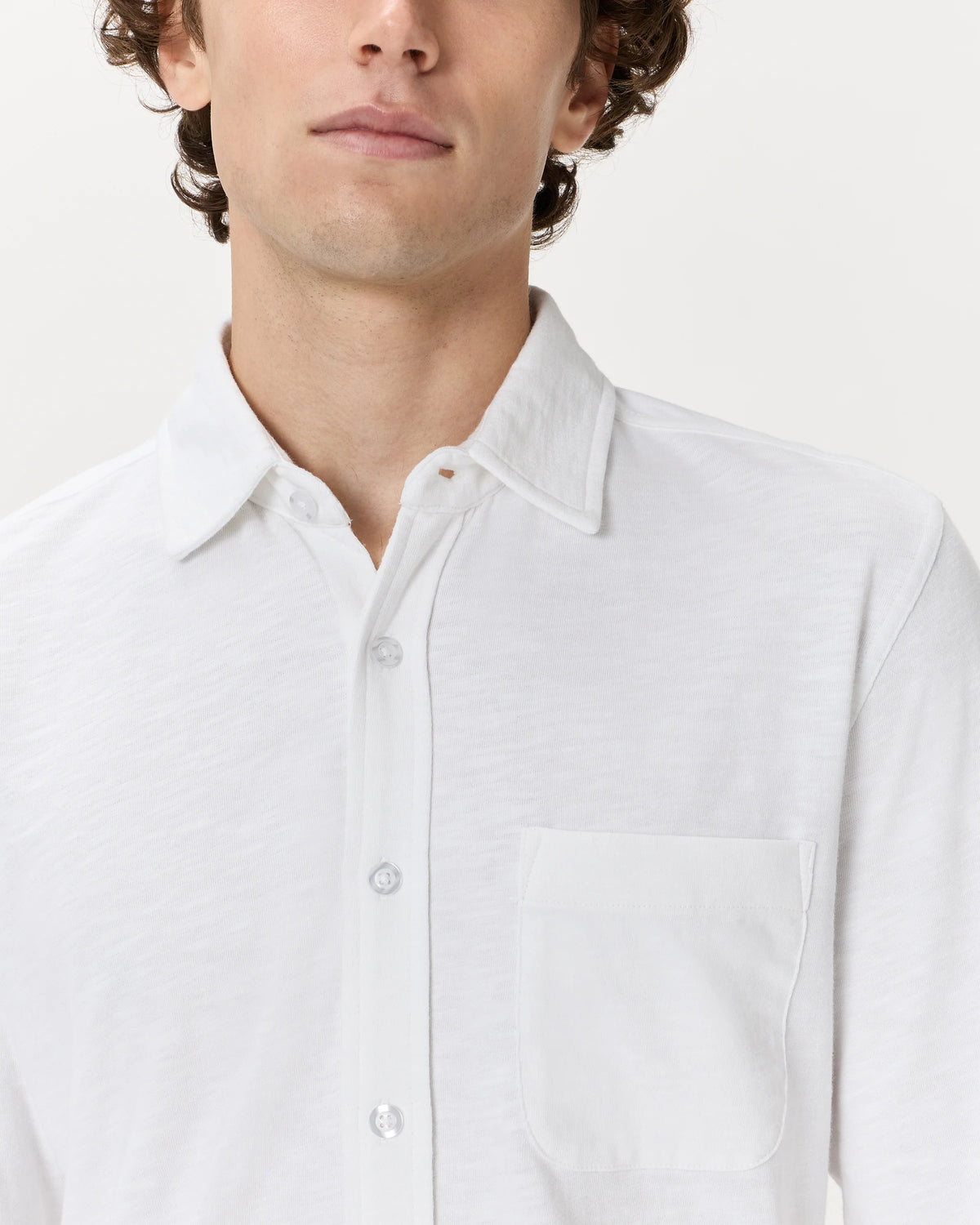 100% Organic Cotton Slub Long Sleeve Button Up Shirt - S / Heather Grey