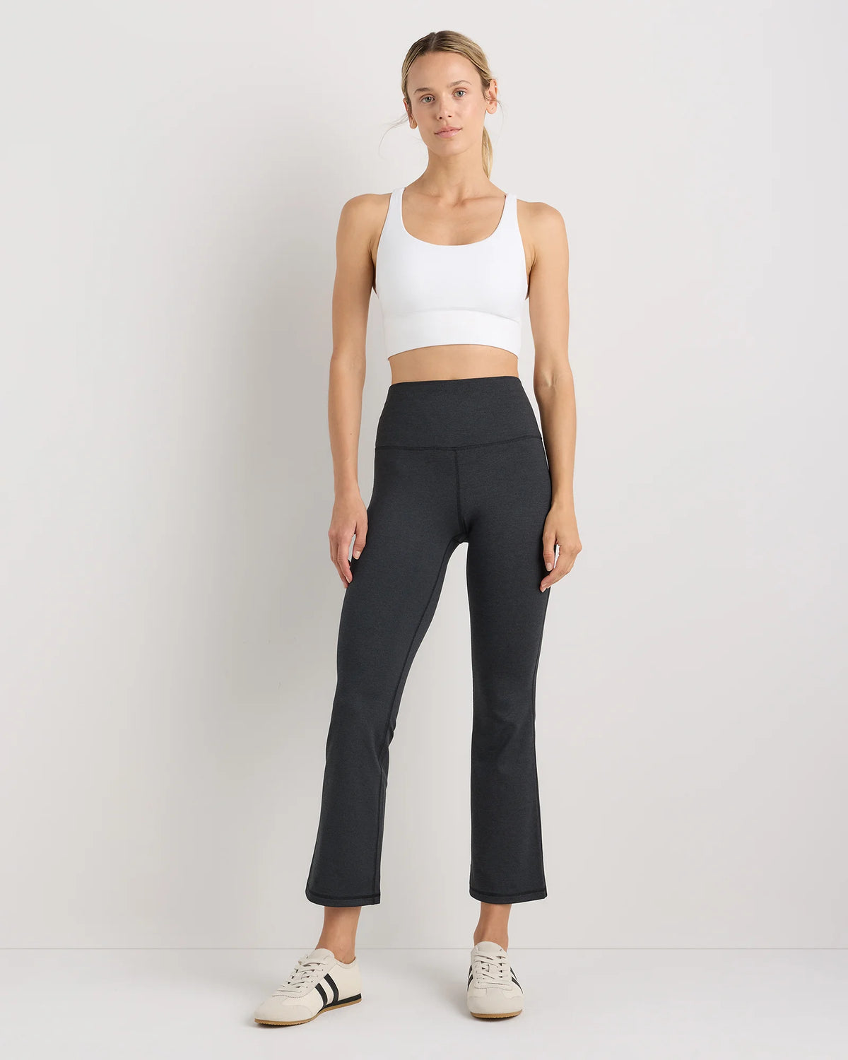 Ultra-Soft Cropped Bootcut Pants - XS / Heather Black