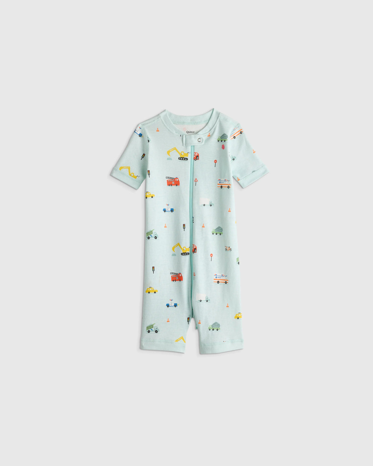100% Organic Cotton Shortie Onesie Pajama - 2T / Navy Stripe