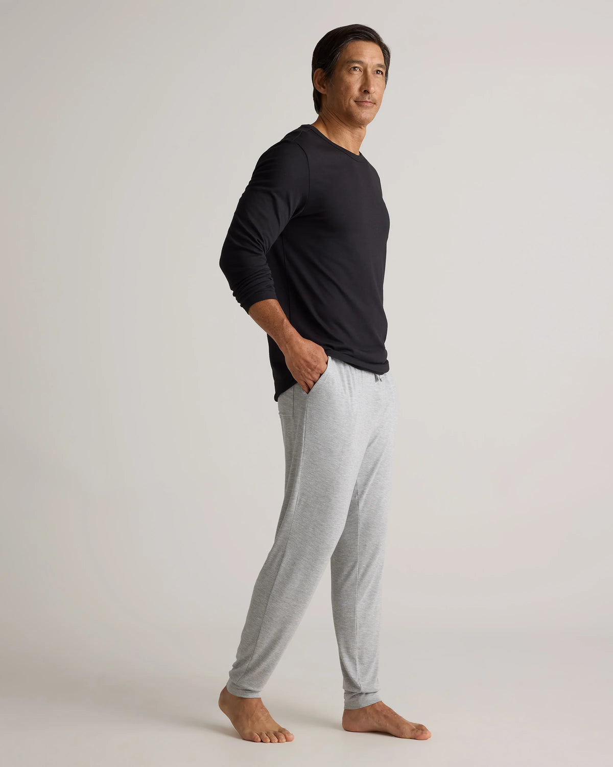 Bamboo Jersey Lounge Jogger - S / Heather Grey