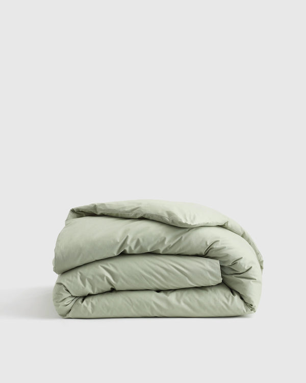 Organic Crisp Percale Duvet Cover - Twin / Ivory