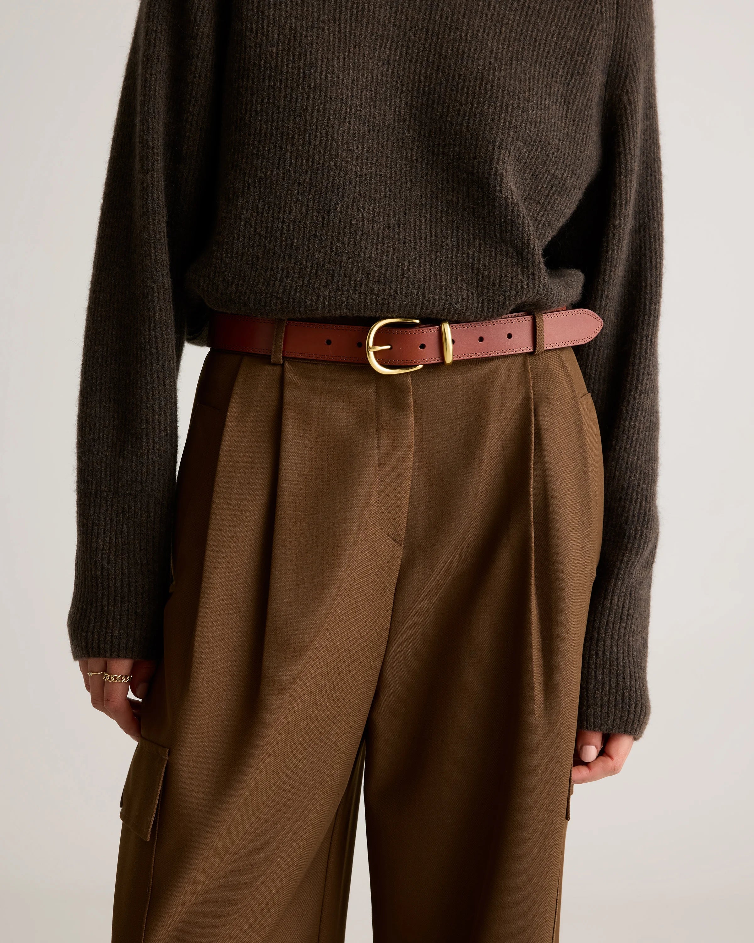 Allegra European Leather Belt - XS / Saddle Secondary image