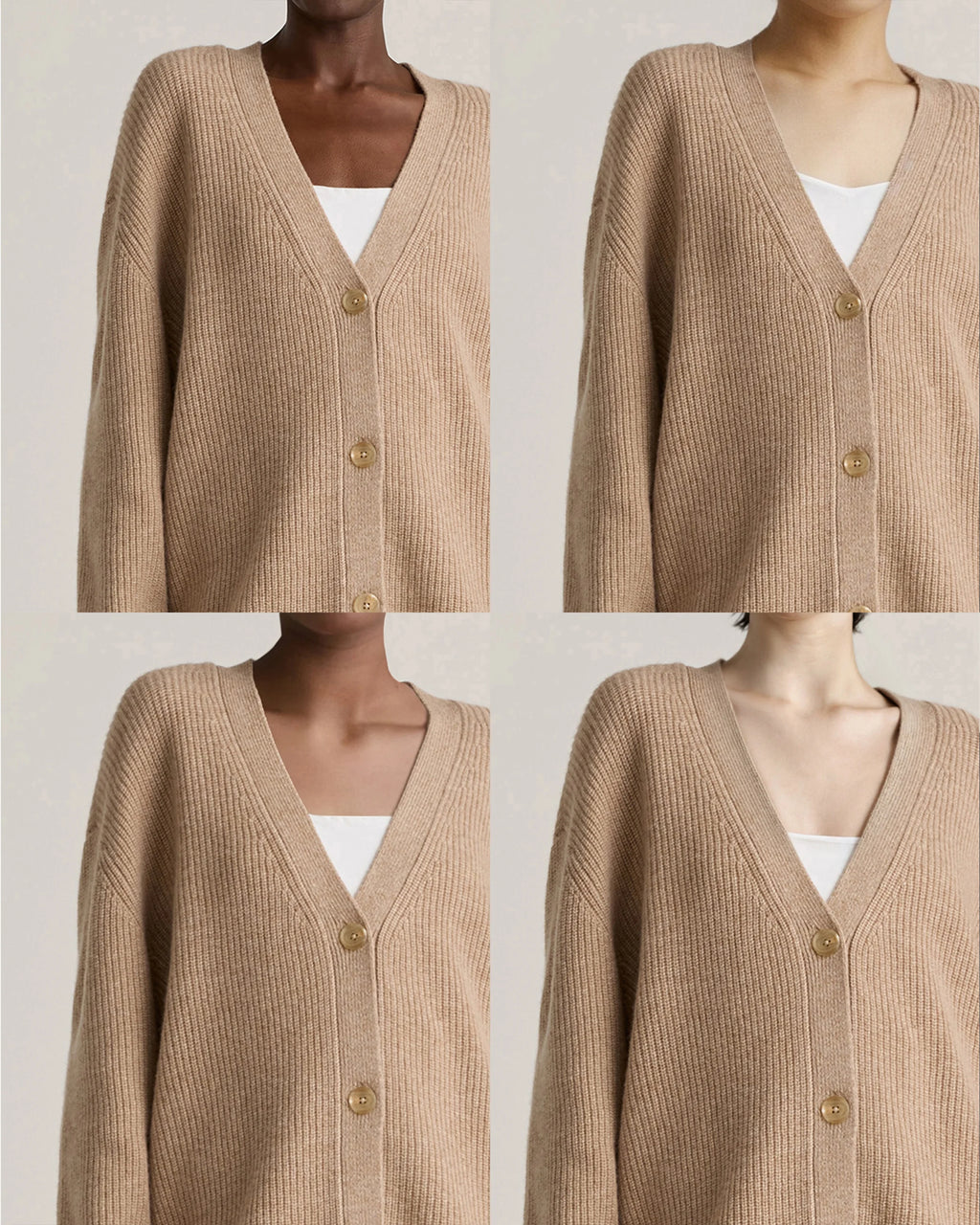 Mongolian Cashmere Oversized Boyfriend Cardigan Sweater - XS / Brown