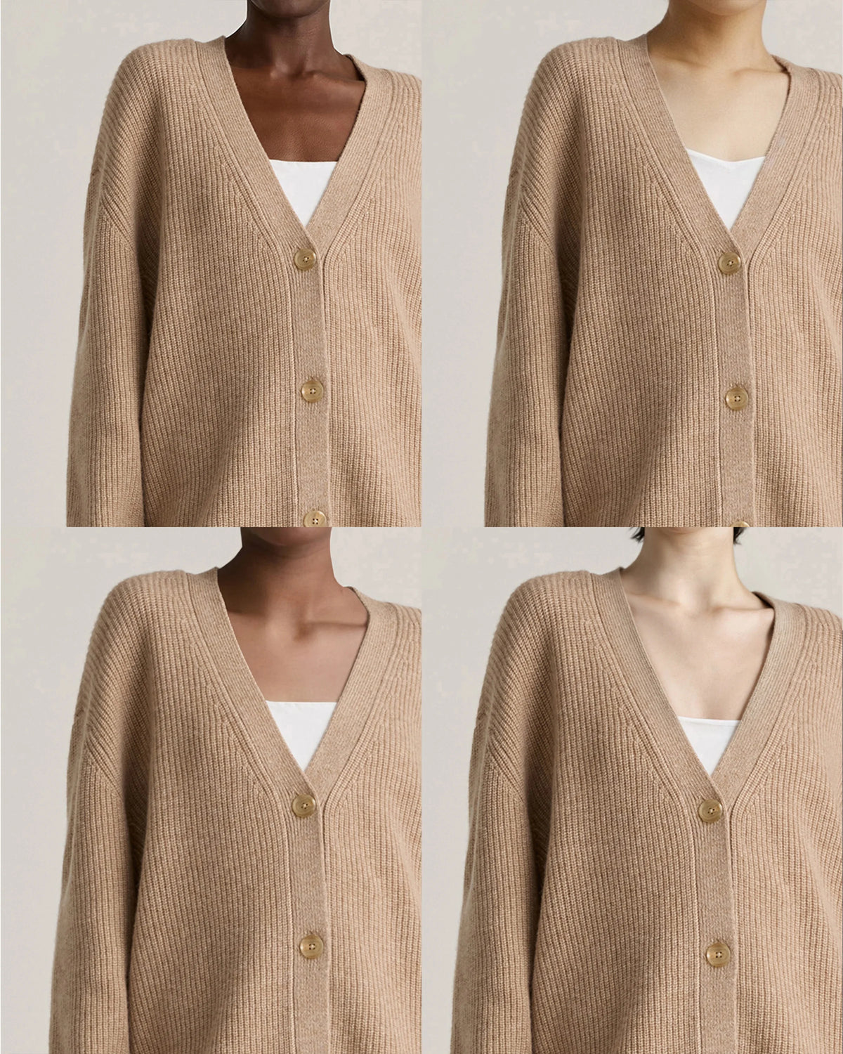 Mongolian Cashmere Oversized Boyfriend Cardigan Sweater - XS / Brown