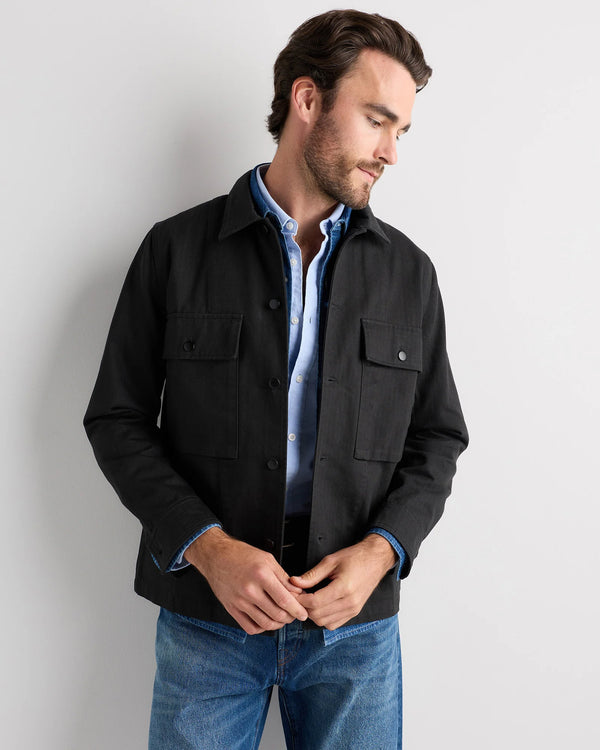 100% Organic Herringbone Twill Shirt Jacket - S / Military Olive