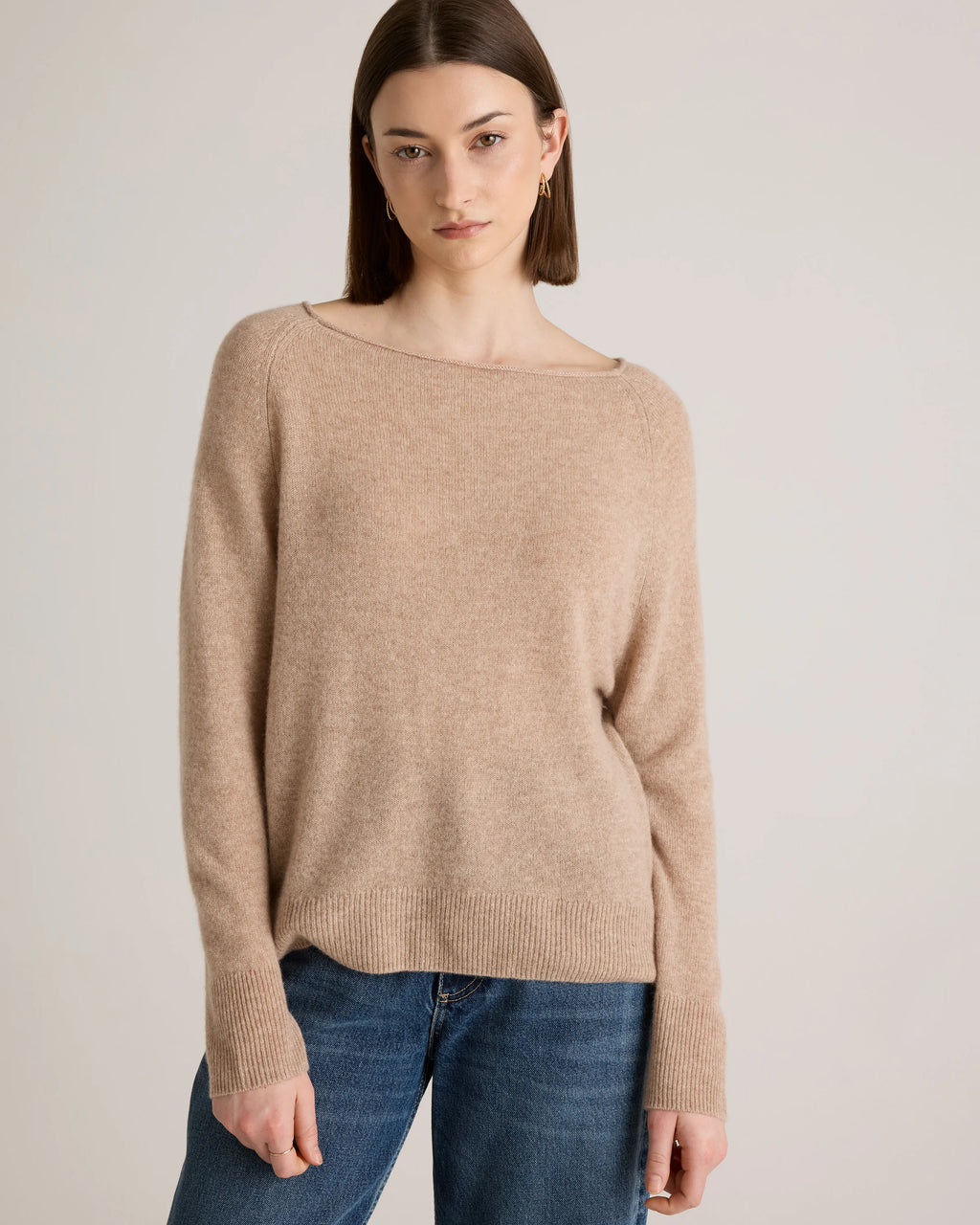 Mongolian Cashmere Boatneck Sweater - XS / Black
