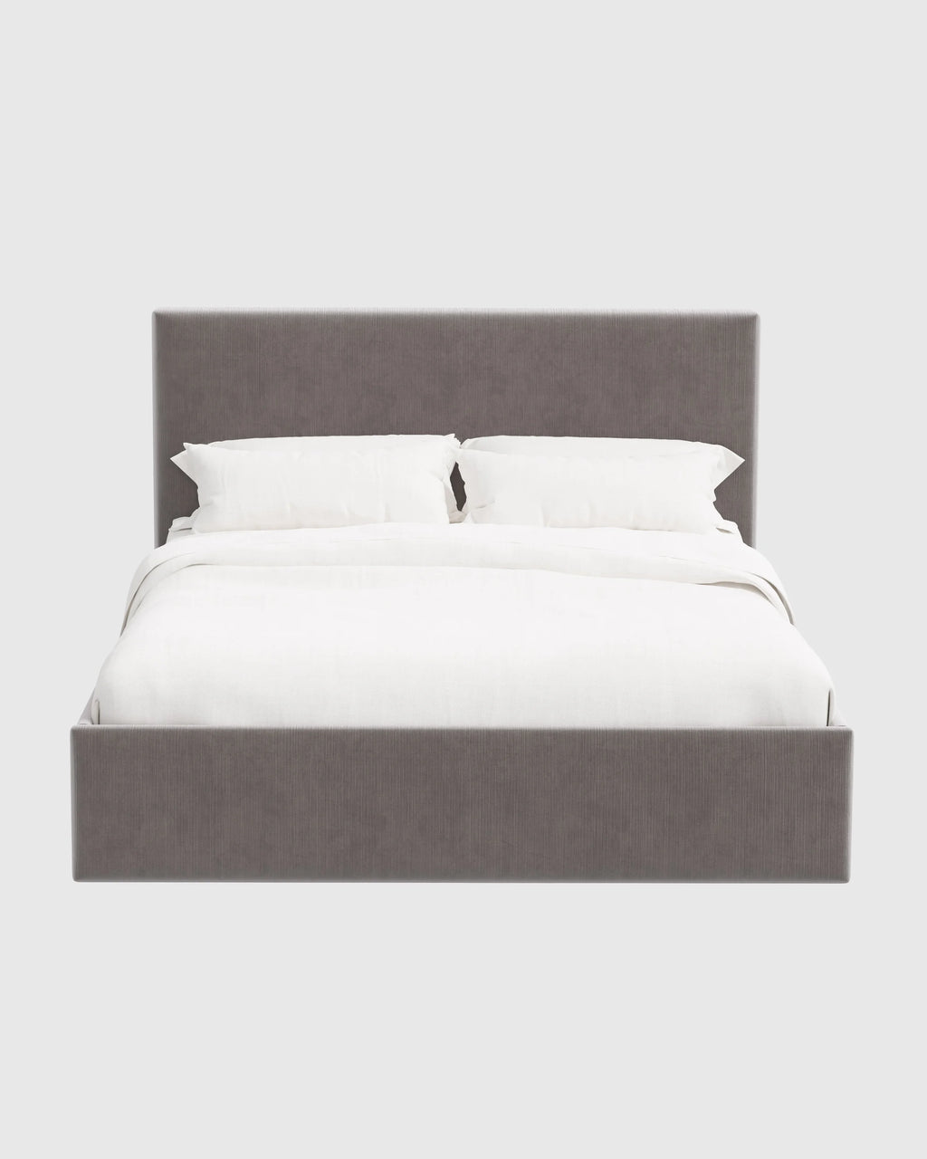 Square Bed in Performance Velvet - Full / Chocolate
