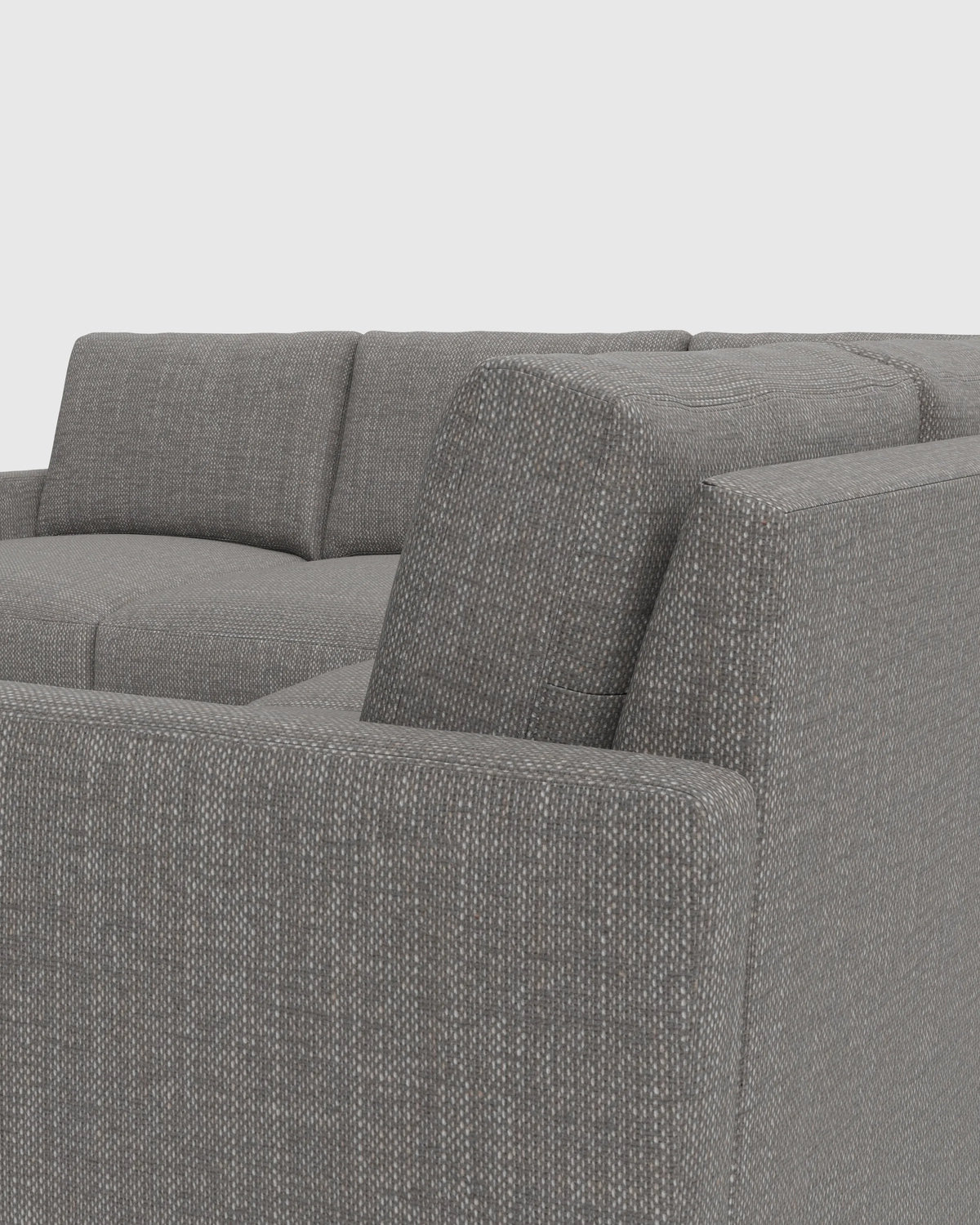 Brennan L Sectional in Performance Chenille Linen Blend - 99x99 / Snow