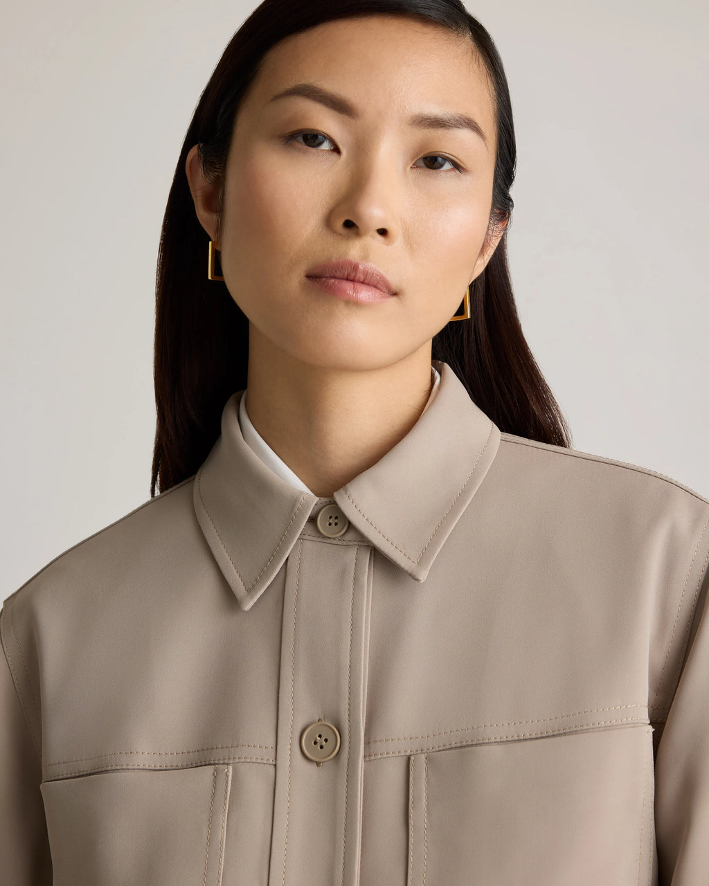 Stretch Crepe Cropped Jacket - XS / Morel