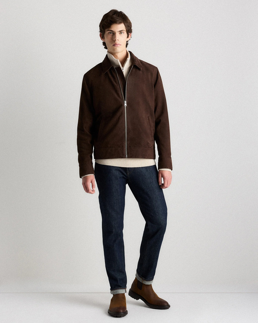 100% Suede Harrington Jacket - S / True Black