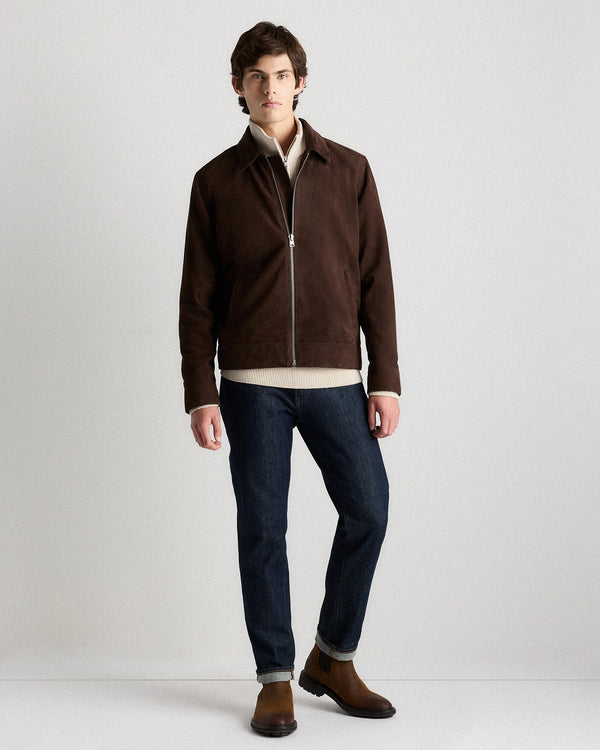 100% Suede Harrington Jacket - S / True Black