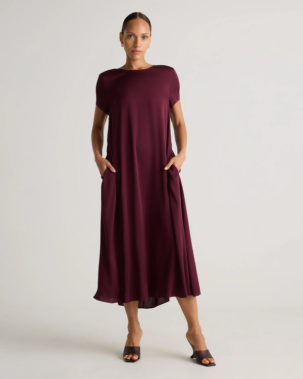 Washable Stretch Silk Voluminous Maxi Dress - XS / Moonstone Blue