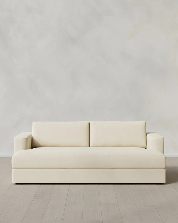Sierra Curved Arm Sofa in Performance Velvet - 7ft / Sable
