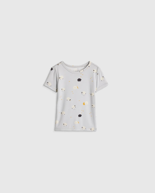 Bamboo Short Sleeve and Shorts Pajama Set - 12-18M / Lavender Hearts