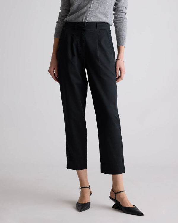 Drapey Twill Tapered Trouser - 0 / True Black
