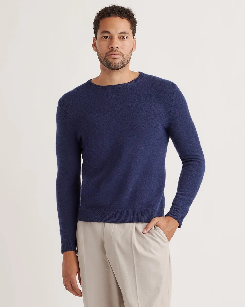 Mongolian Spring Cashmere Crewneck Sweater - S / Navy Main image