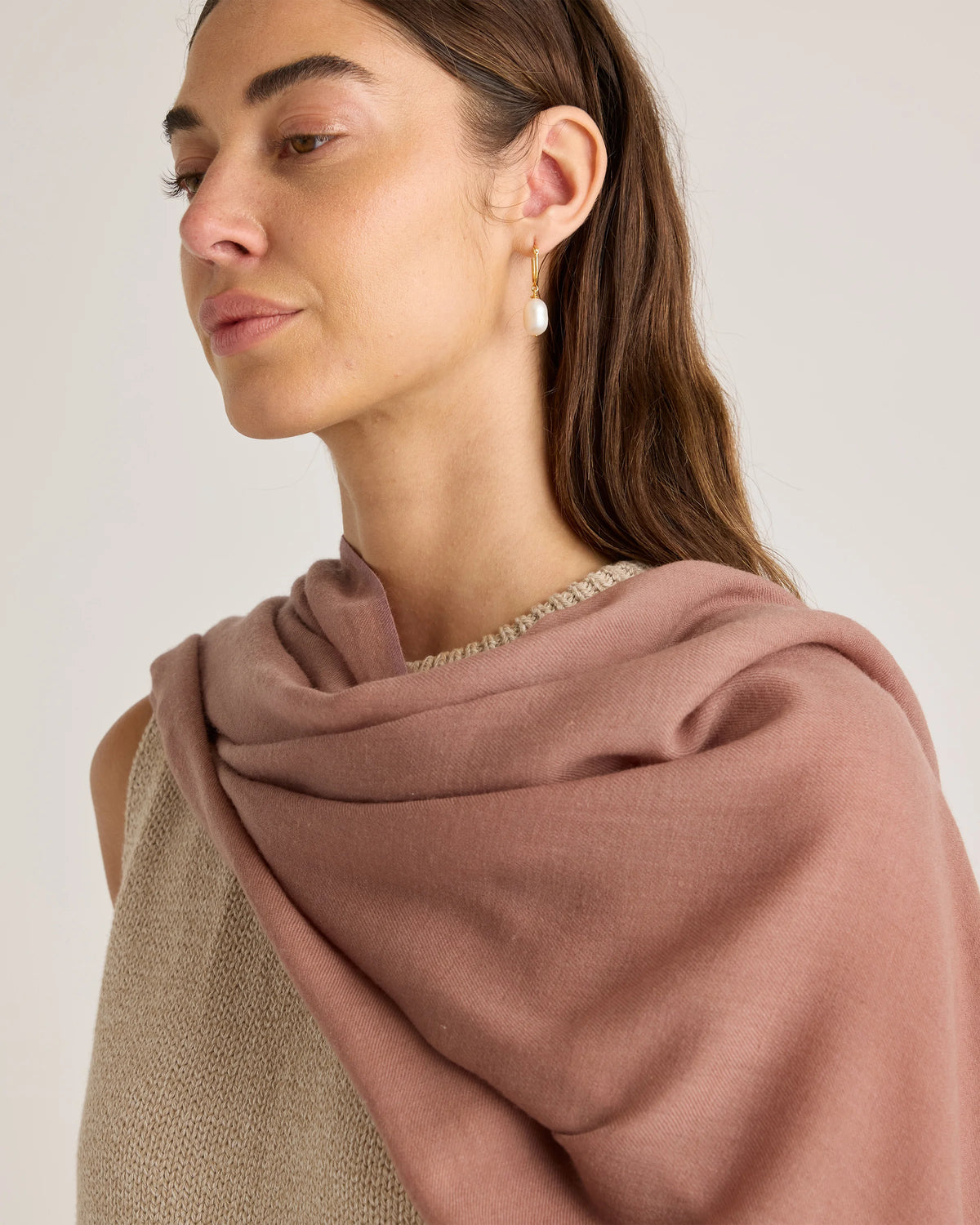 100% Pashmina Wool Scarf - One Size / Black