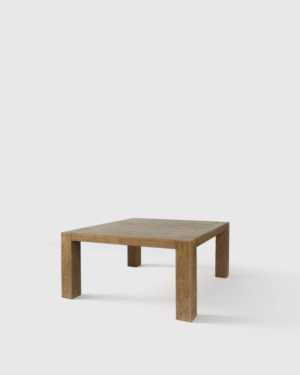 Reclaimed Oak Parsons Square Dining Table - One Size / Cafe Brown