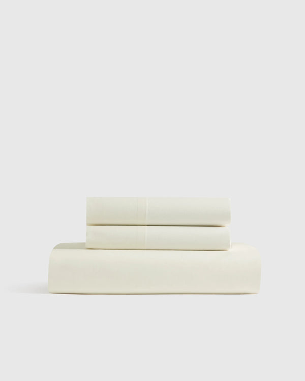 Organic Crisp Percale Fitted Sheet Set - Twin / Espresso