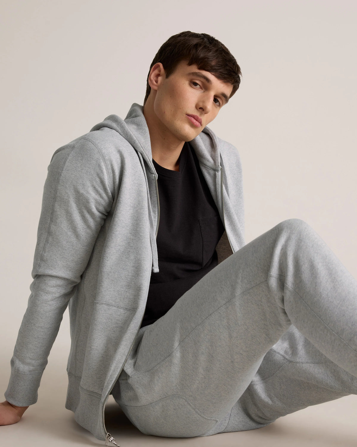 Organic Midweight French Terry Slim Joggers - XS / Light Heather Grey