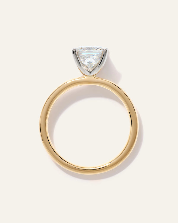 Lab Grown Diamond Princess Comfort Fit Engagement Ring - 1.5ct - 4 / Yellow Gold