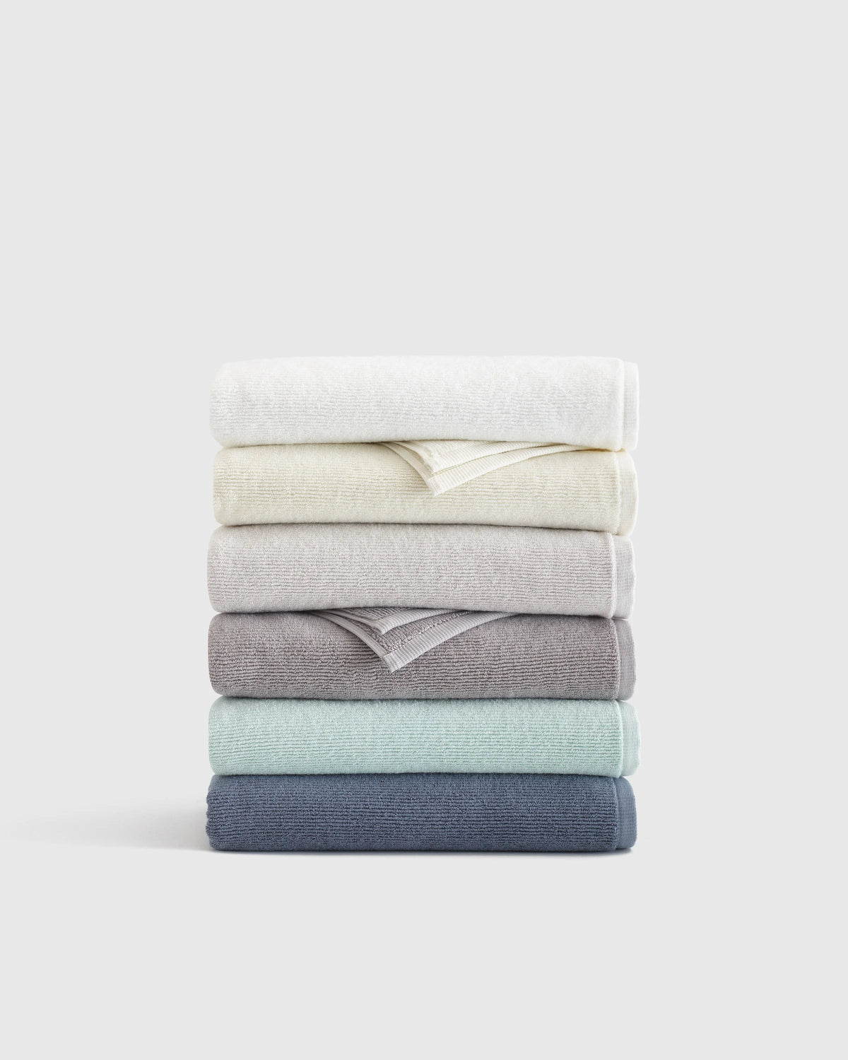 Turkish Ribbed Quick Dry Bath Towel (Set of 2) - One Size / Mineral