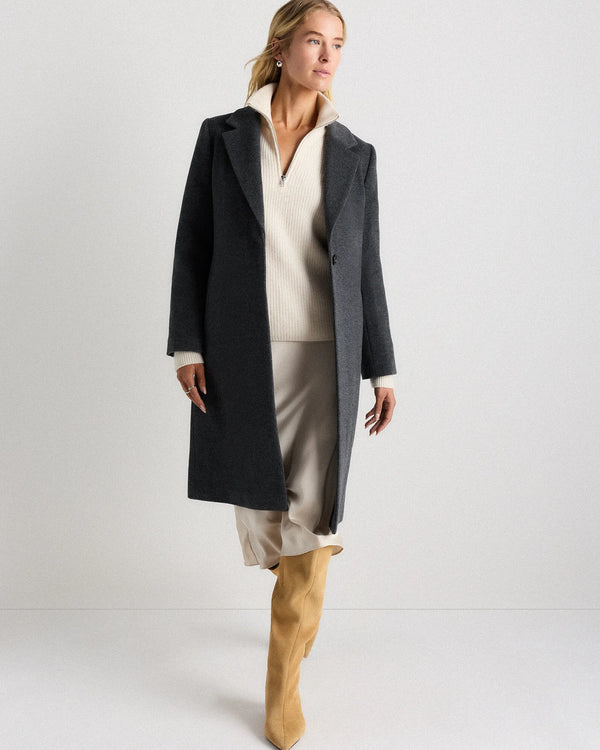 Wool Cashmere Blazer Coat - XS / Mocha Brown