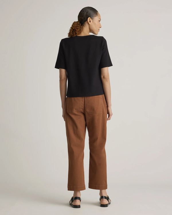 Ultra-Stretch Ponte Short Sleeve Top - XS / Black