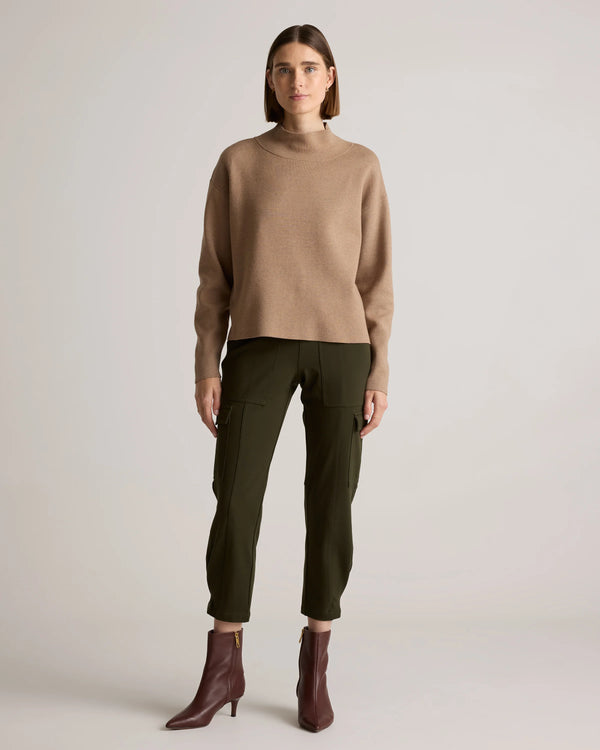 Ultra-Stretch Ponte Tapered Cargo Pants - XS / Black