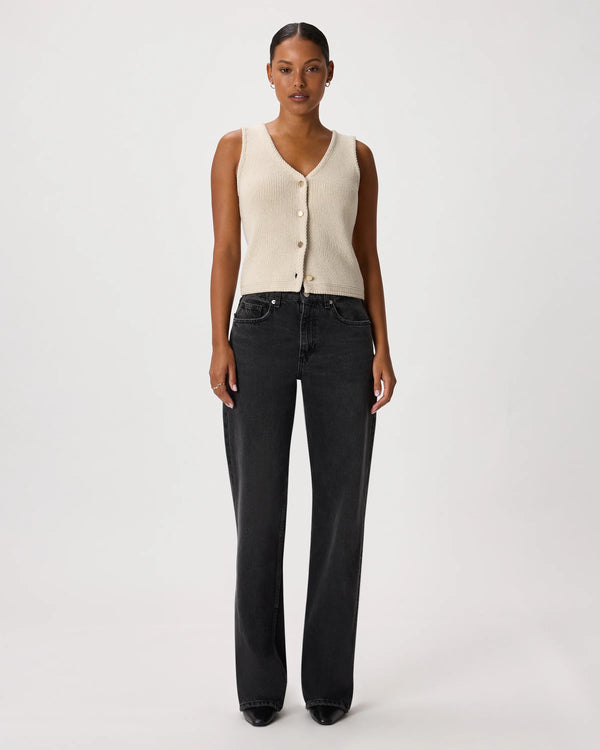 100% Organic Cotton V-Neck Sweater Vest - XS / Ivory