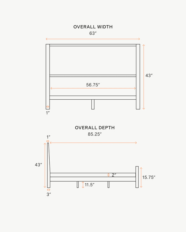 Solid Wood Platform Bed - Queen / Walnut Brown