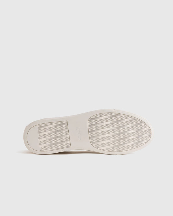 Italian Calfskin Suede Slip-On Sneaker - 7 / Bone