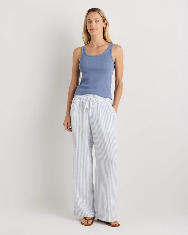 Organic Cotton Micro-Rib Scoop Neck Tank - XS / Moonstone Blue