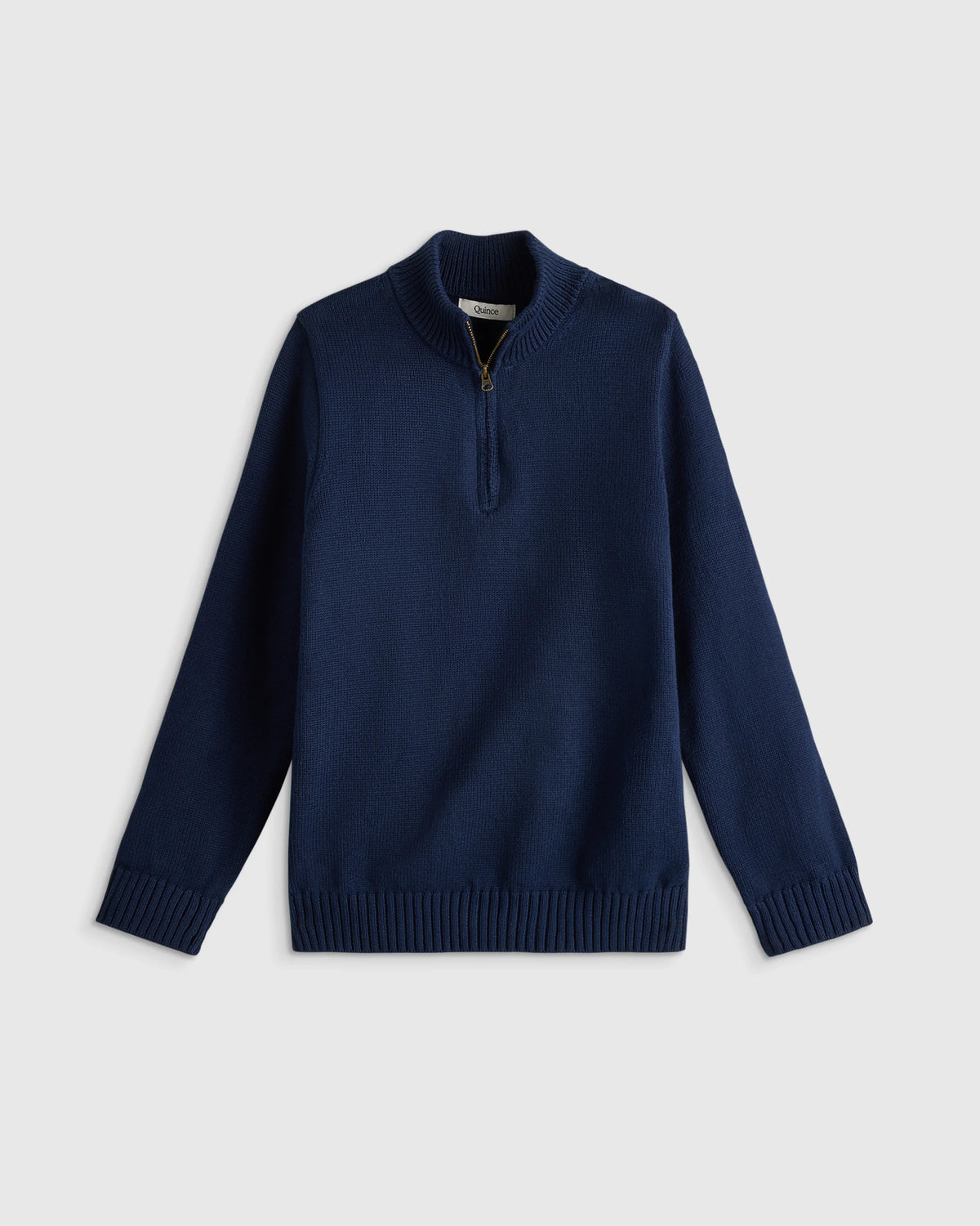 Boys 100% Organic Cotton Quarter-Zip Sweater - 6 / Navy Main image