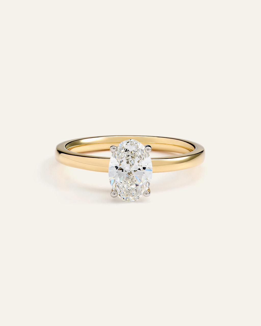 Lab Grown Diamond Oval Comfort Fit Engagement Ring - 1ct - 4 / Yellow Gold