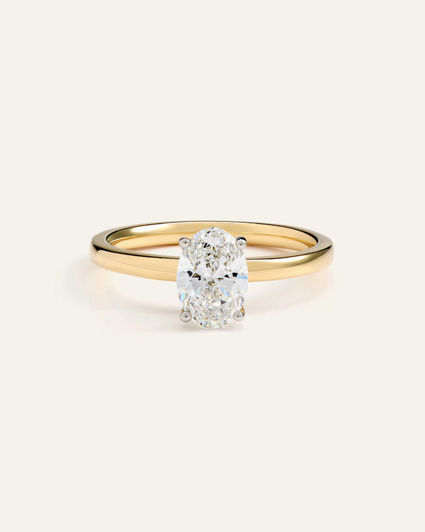 Lab Grown Diamond Oval Comfort Fit Engagement Ring - 1ct - 4 / Yellow Gold