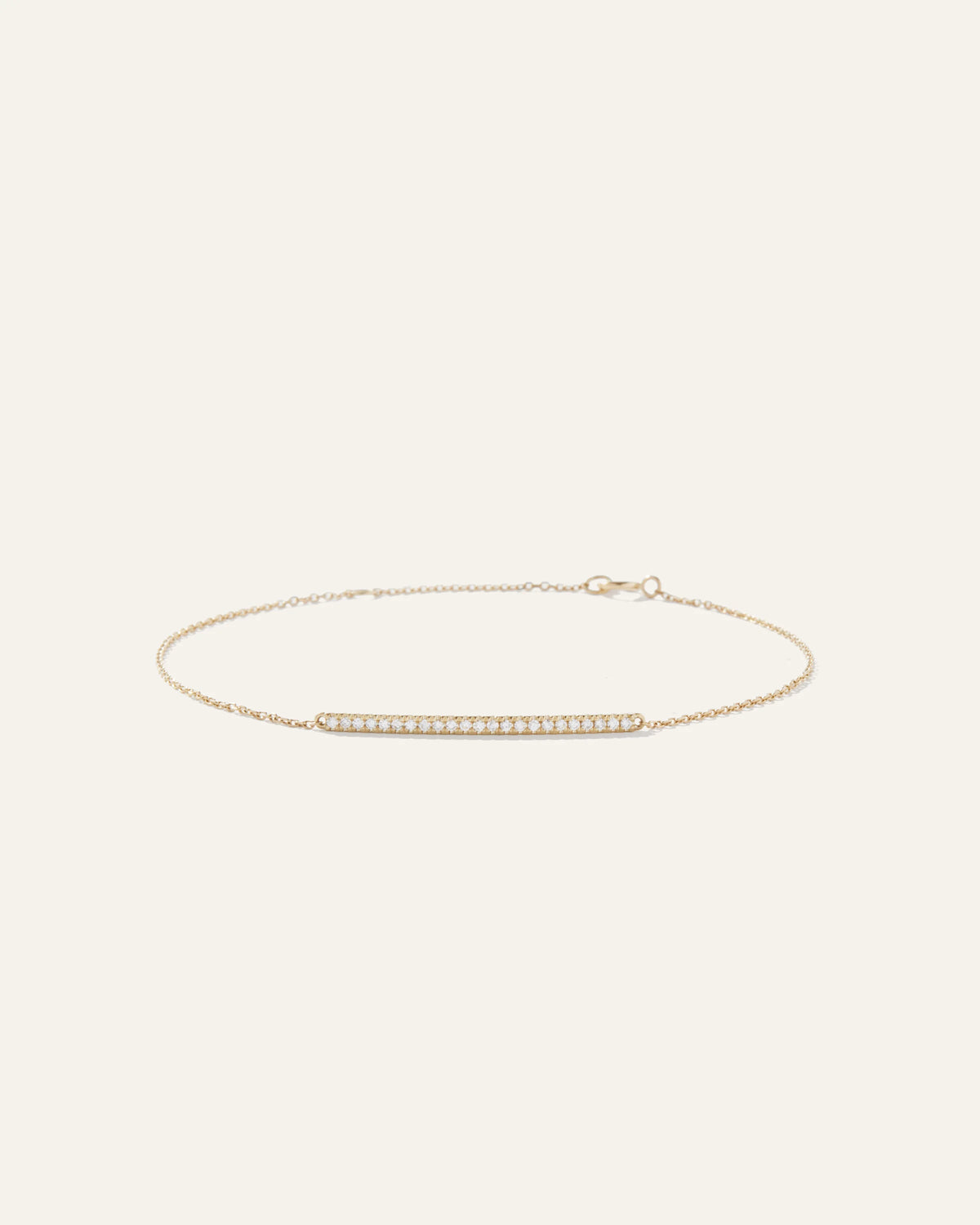 14K Gold Pave Diamond Bar Bracelet - One Size / Yellow Gold Main image