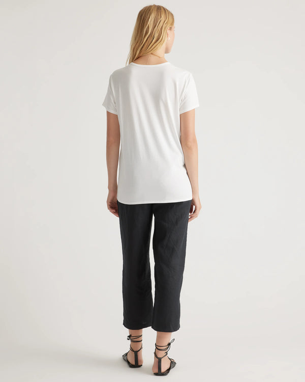 Cotton Modal Maternity Crew Neck Tee (2-pack) - XS / Black/Redwood Brown