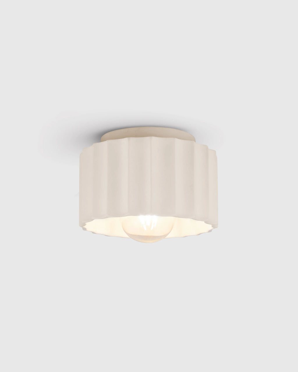Scalloped Ceramic Flush Mount / Sconce - 8" / Natural
